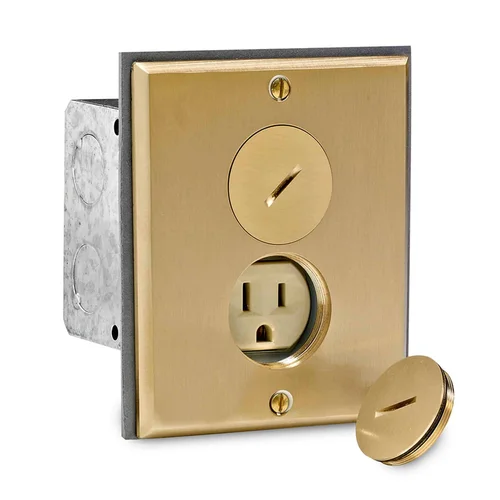 Placa Doble Hermética para Piso en Bronce Leviton 25249-FBA