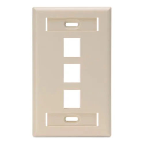 Placa Faceplate de 3 Puertos con Identificación Marfil SISSA