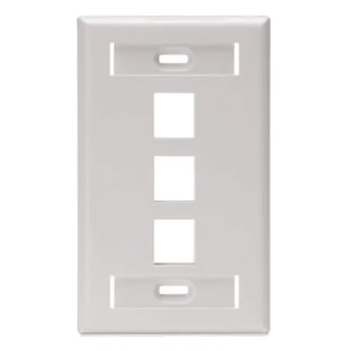 Placa Faceplate Sissa de 3 Puertos con Identificador Blanco