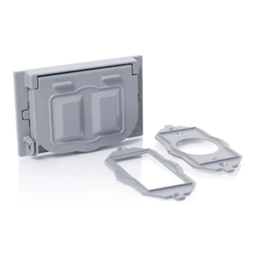 Placa Hermética Decora Horizontal Leviton WM1H-GY de Aluminio