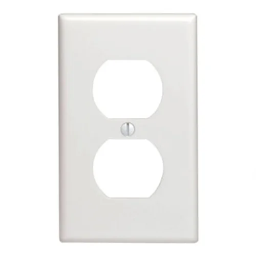 Placa Leviton para Tomacorriente Doble de Baquelita Blanca