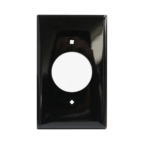 Placa Simple de Nylon Leviton para Receptáculos 20A y 30A Negra