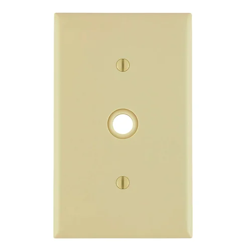 Placa Simple de Nylon Leviton para Salida de Cable Marfil