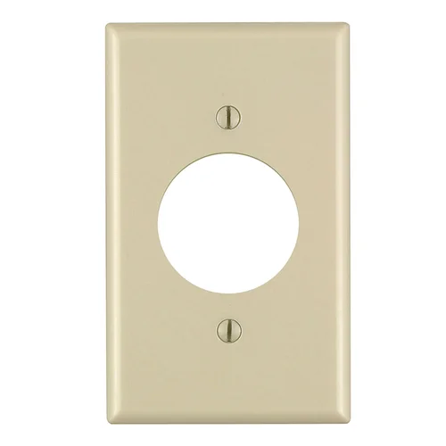 Placa Simple de Nylon para Tomacorriente 20A y 30A Marfil Leviton