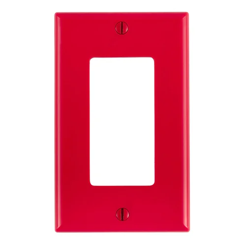 Placa Simple Decora de Nylon Rojo Leviton 80401-NR
