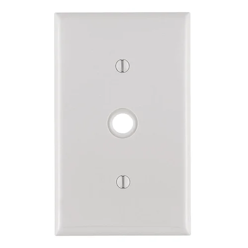 Placa Simple Leviton de Nylon para Salida de Cable Blanco 80718-W