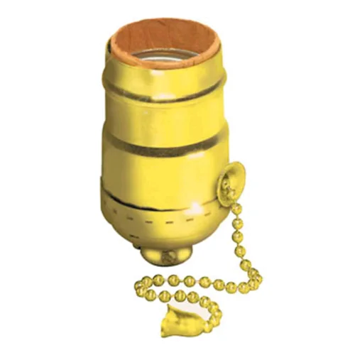 Portalámparas Socket E27 con Cadena Dorado Leviton