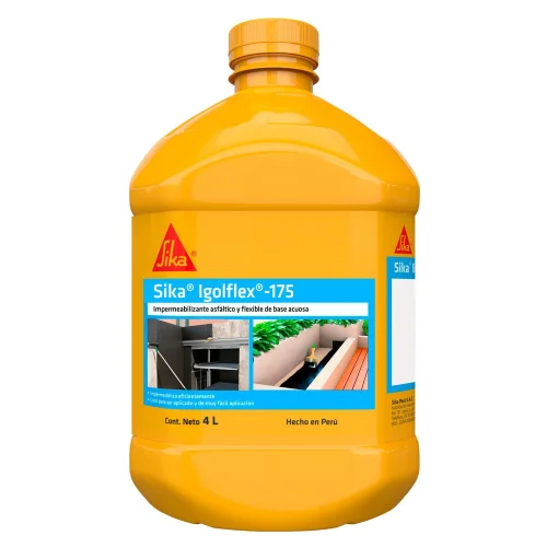 RECUBRIMIENTO ASFÁLTICO IMPERMEABLE SIKA IGOLFLEX-175 NEGRO 4L
