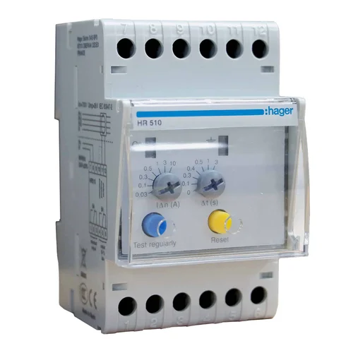 Relé Diferencial Regulable y Temporizado Hager HR510 230V Tipo A HI