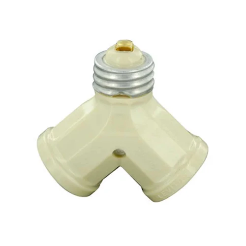 Socket Doble E27 de Baquelita Leviton 128-I Marfil