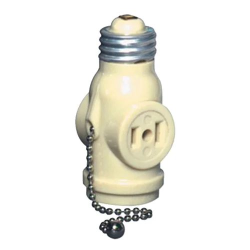 Socket E27 con Cadena Tipo Benjamina Marfil Leviton 1406-I