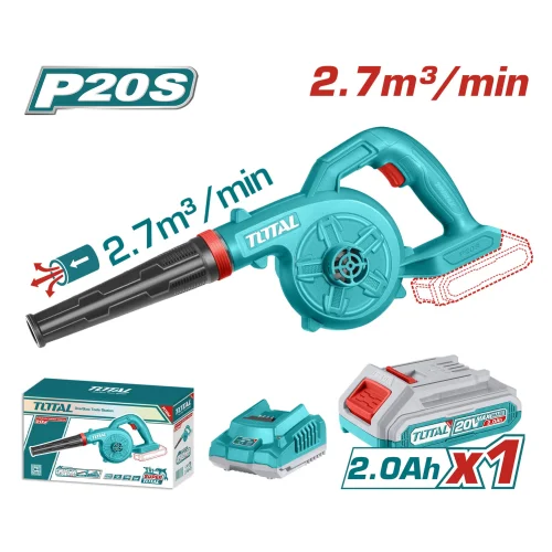 Sopladora de Aire 20V 2.7 M3 con Baterías 2AH y Cargador