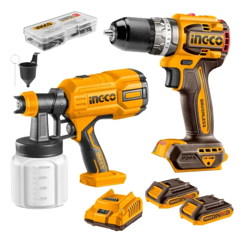 Taladro Atornillador 60Nm + Pistola para Pintar 20V