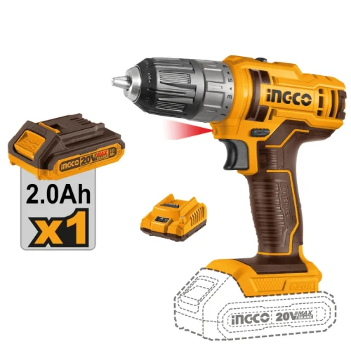 Taladro Atornillador Inalámbrico 20V 2.0AH + Batería + Cargador