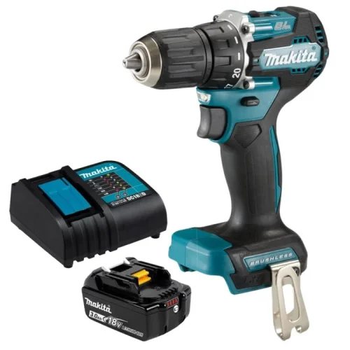 Taladro Percutor 1/2? 18V Lxt Bl con 1 Baterías y Cargador con Set de Brocas y Puntas D-40200