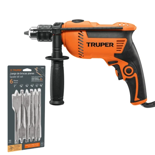 Taladro Percutor 600W + Juego de 6 Brocas Paletas
