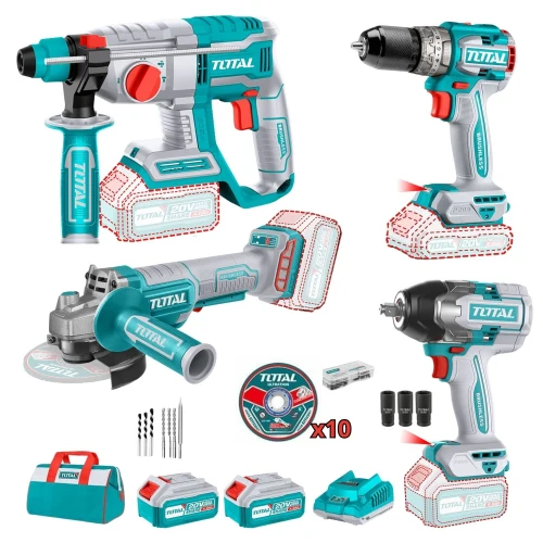 Taladro Percutor + Llave de Impacto 850Nm + Rotomartillo + Amoladora