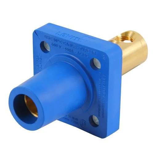Toma Empotrable Hembra Cam-Lock Leviton 400A 600V Azul con 2 Pernos