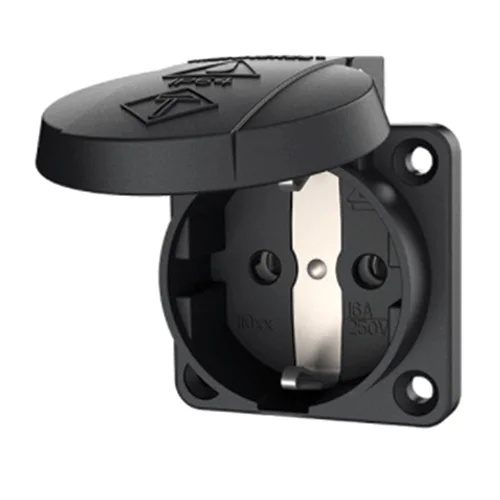 Toma Empotrable Schuko Mennekes Negro 16A 2P+T 250V IP54