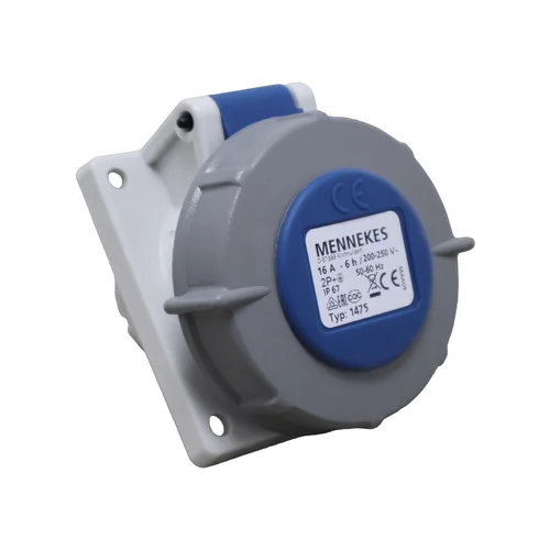 Toma Industrial Empotrable Inclinada 16A 2P+T 250V IP67 Mennekes