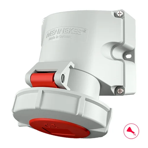 Tomacorriente Adosable de Pared Mennekes 32A 3P+T 415V IP67 Rojo