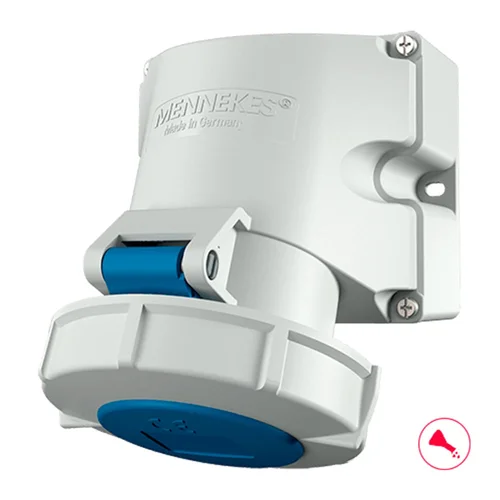 Tomacorriente Adosable Mennekes 32A 2P+T 250V IP67 Azul 6h