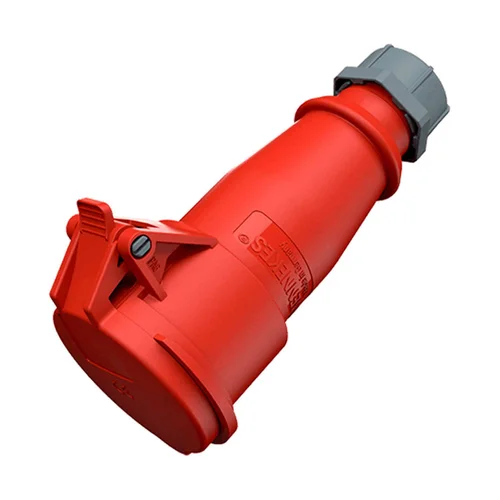 Tomacorriente Aéreo Industrial Mennekes 16A 3P+T 415V Rojo IP44