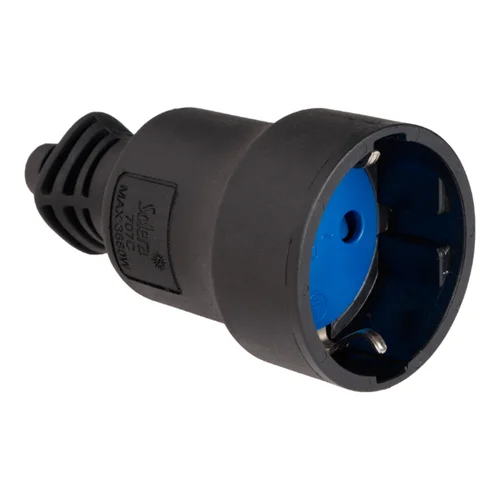 Tomacorriente Aéreo Schuko de Caucho 2P+T 16A 250V Solera