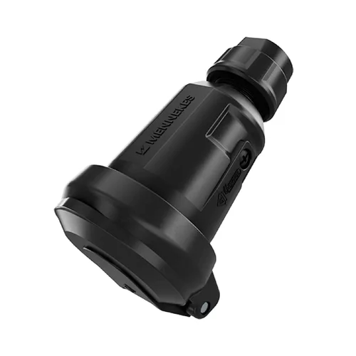 Tomacorriente Aéreo Schuko Mennekes 16A 2P+T 250V IP54 Negro