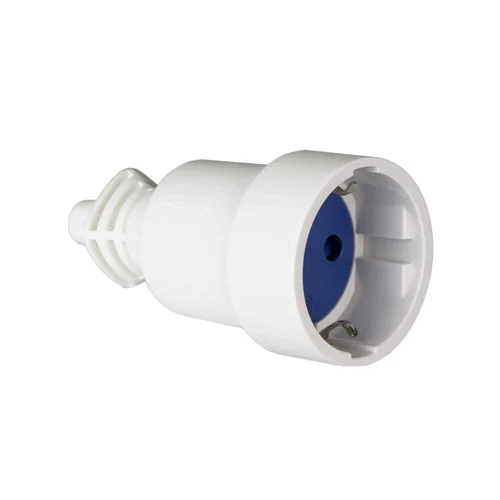 Tomacorriente Aéreo Schuko Solera 2P+T 16A 250V IP20 Blanco y Azul