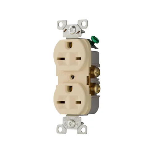 Tomacorriente Doble Empotrable Comercial 2x15A con Línea a Tierra 250V Marfil SISSA