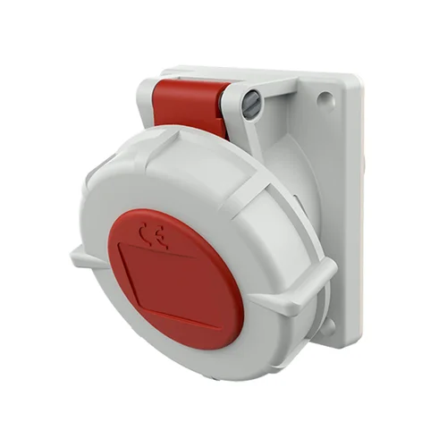 Tomacorriente Empotrable Inclinado Mennekes 16A 2P+T 415V IP67 Rojo 9h