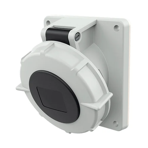 Tomacorriente Empotrable Inclinado Mennekes 16A 3P+T 500V IP67 Negro