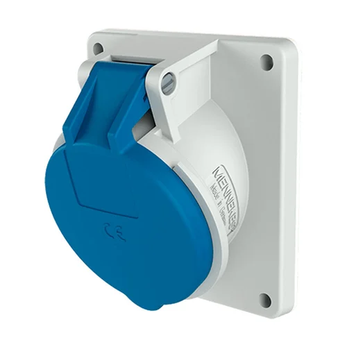 Tomacorriente Empotrable Inclinado Mennekes 32A 3P+T 250V IP44 Azul 9h