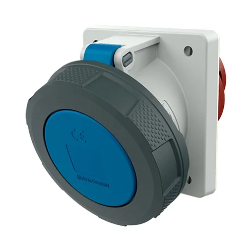 Tomacorriente Empotrable Recto Mennekes 63A 3P+T 250V IP67 Azul