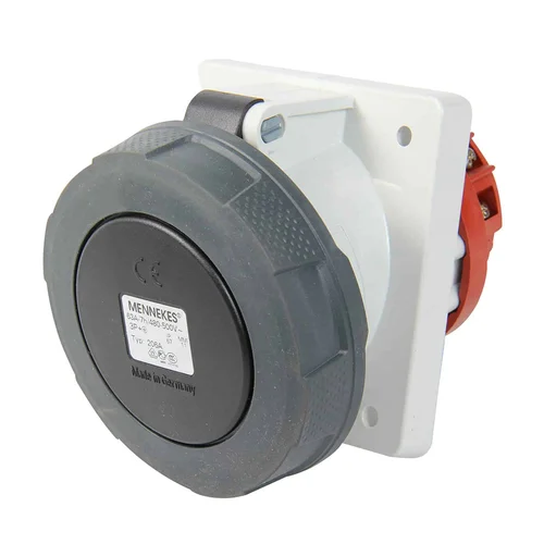 Tomacorriente Empotrable Recto Mennekes 63A 3P+T 500V IP67 Negro