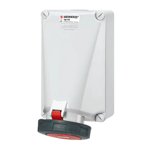 Tomacorriente Industrial Adosable Mennekes 125A 3P+T 415V IP67 Rojo