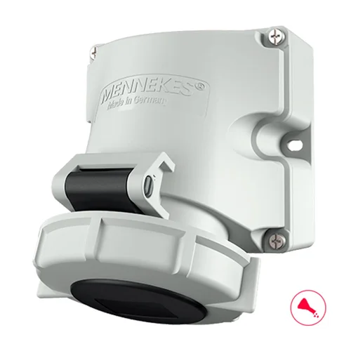 Tomacorriente Industrial Adosable Mennekes 16A 3P+T 500V IP67 Negro