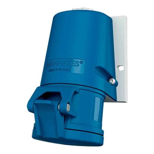 Tomacorriente Industrial Adosable Mennekes 32A 2P+T 250V IP44 Azul