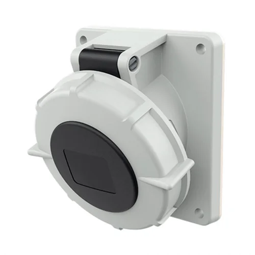 Tomacorriente Industrial Empotrable Inclinado Mennekes 32A 3P+T 500V IP67 Negro