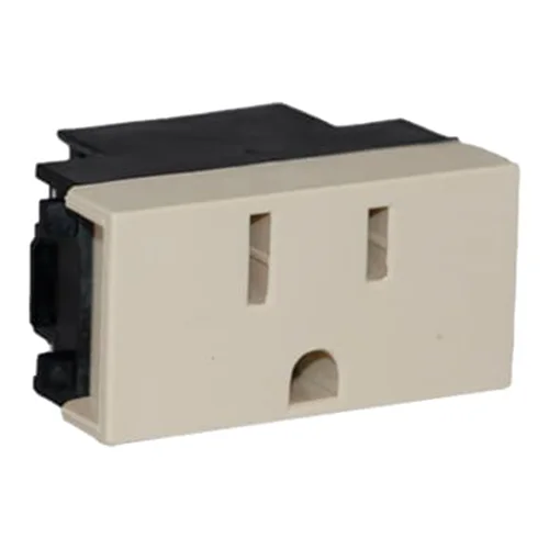 Tomacorriente Polarizado Leviton con Toma a Tierra 15A 125/250V Marfil