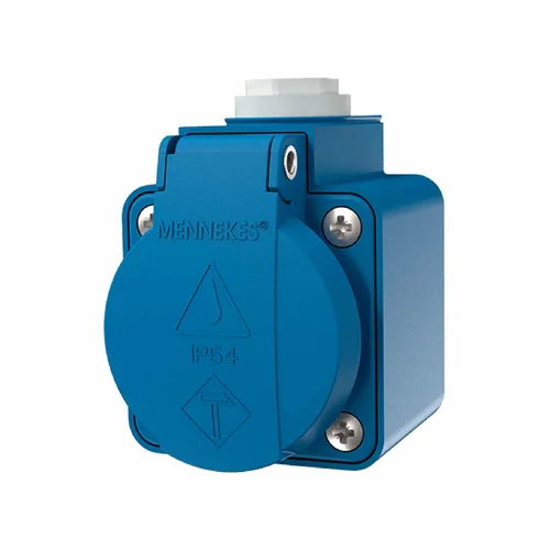 Tomacorriente Sobrepuesto Schuko Mennekes 16A 2P+T 250V IP54 Azul