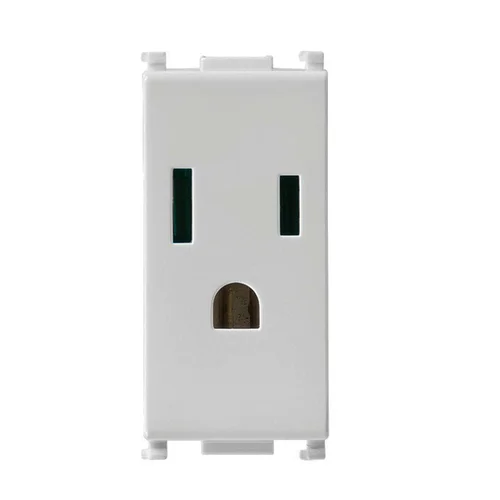 Tomacorriente Tipo NEMA Americano 2P+T 15A 127V Blanco SISSA