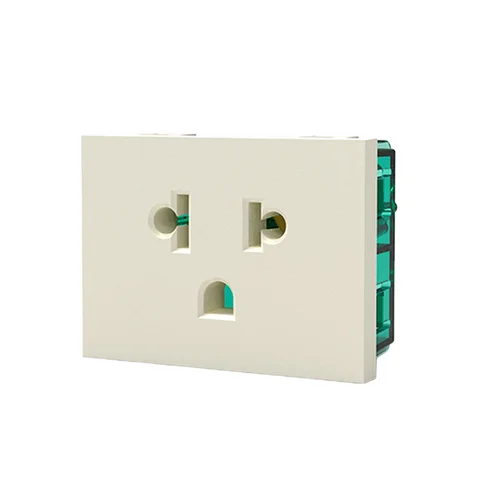 Tomacorriente Universal con Línea a Tierra 10A/15A 250V Euroamericano Blanco