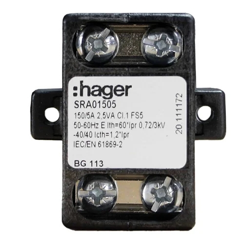Transformador de Corriente Hager 150/5A 2.5VA Clase 1 para Barra