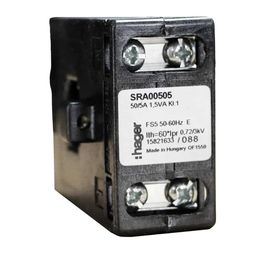 Transformador de Corriente Hager 50/5A 230V Clase 1 para Barra