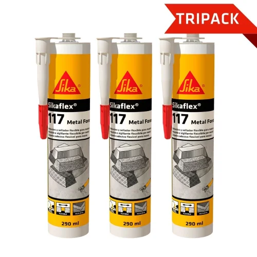 TRIPACK ADHESIVO SIKAFLEX-117 METAL FORCE 290ML