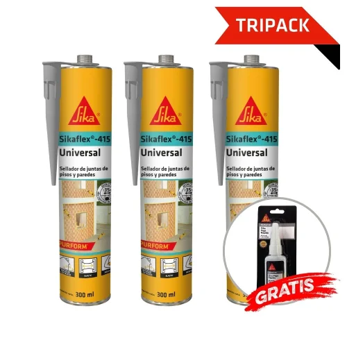 TRIPACK SELLADOR Y ADHESIVO PARA JUNTAS SIKAFLEX-415 UNIVERSAL