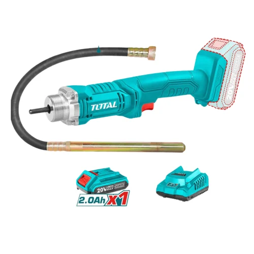Vibrador de Concreto 20V + Bateria + Cargador y Manguera
