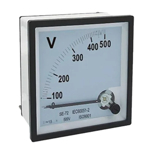 Voltímetro Analógico SISSA SE-72 de 0 a 500V AC 72x72mm